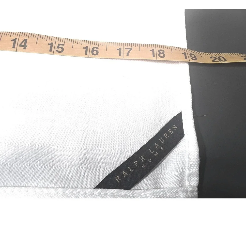 Ralph Lauren Home White Herringbone Cloth Napkins Set of 10 - 19